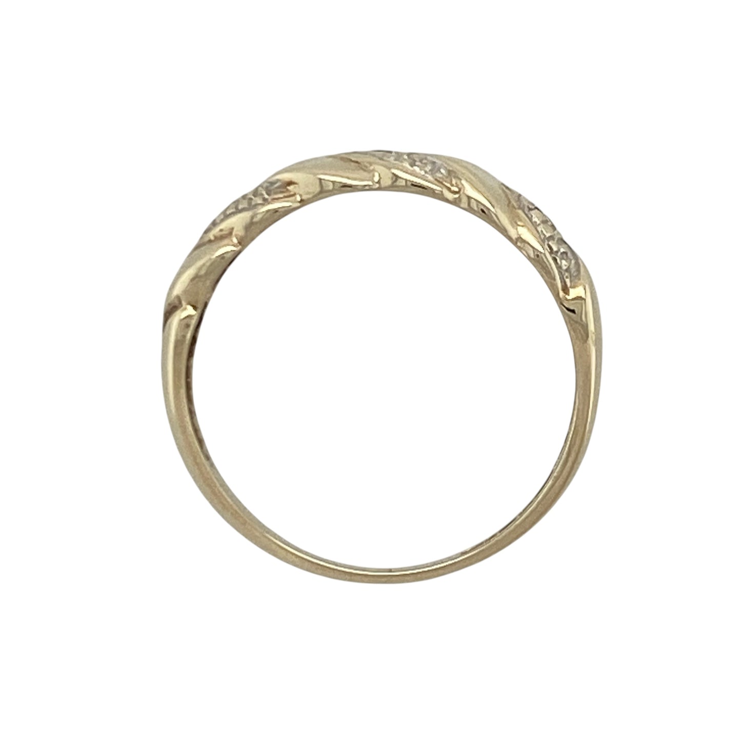 9ct Gold & Diamond Twisted Band Ring