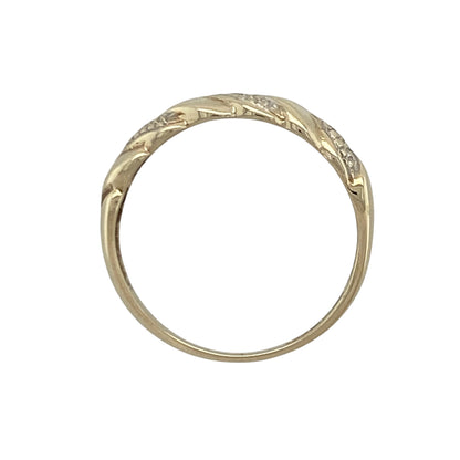 9ct Gold & Diamond Twisted Band Ring