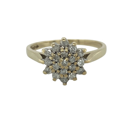 9ct Gold & Diamond Flower Cluster Ring