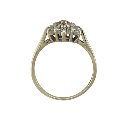 9ct Gold & Diamond Flower Cluster Ring