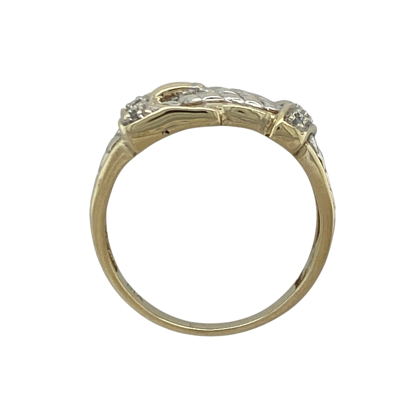 9ct Gold & Diamond Buckle Ring