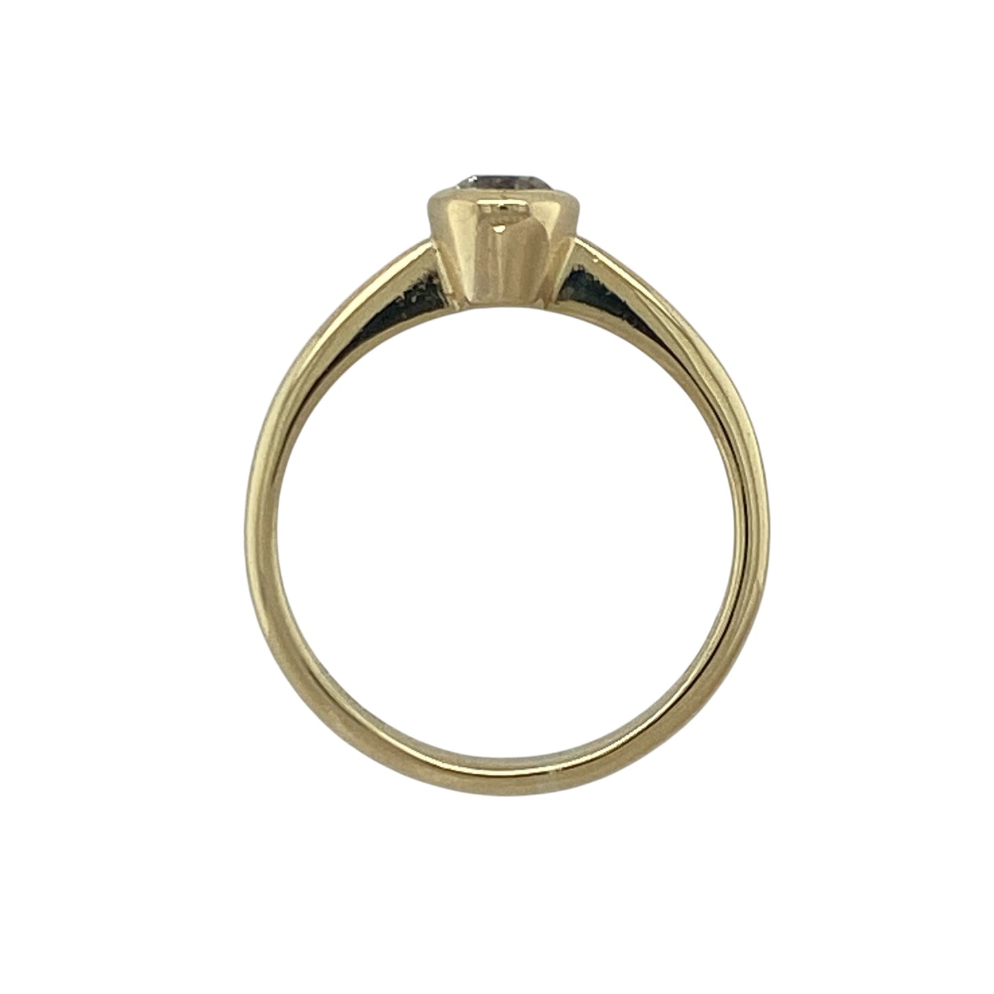 18ct Gold & Diamond Rubover Set Solitaire Ring