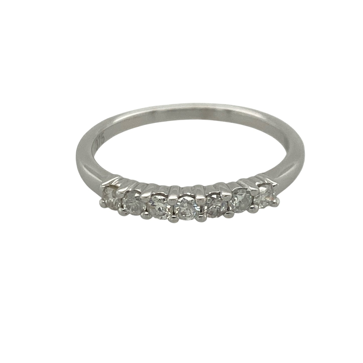 9ct White Gold & Diamond Band Ring