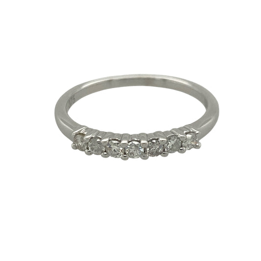 9ct White Gold & Diamond Band Ring