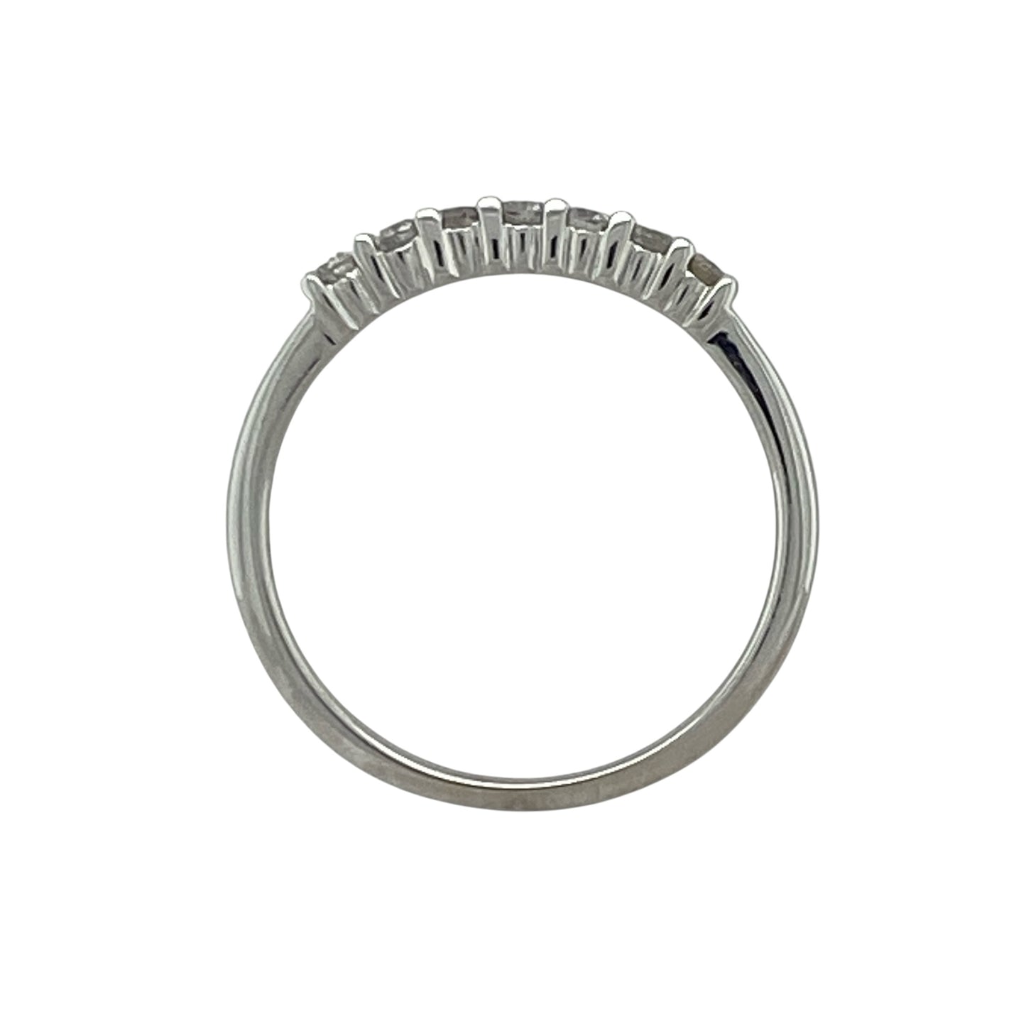 9ct White Gold & Diamond Band Ring