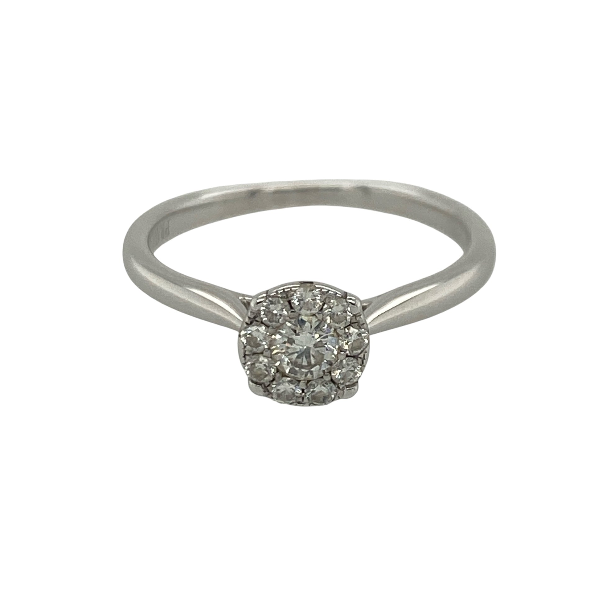 18ct White Gold & Diamond Cluster Ring