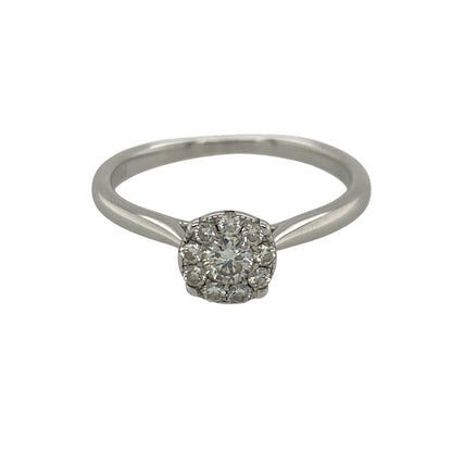 18ct White Gold & Diamond Cluster Ring