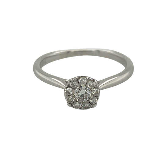 18ct White Gold & Diamond Cluster Ring