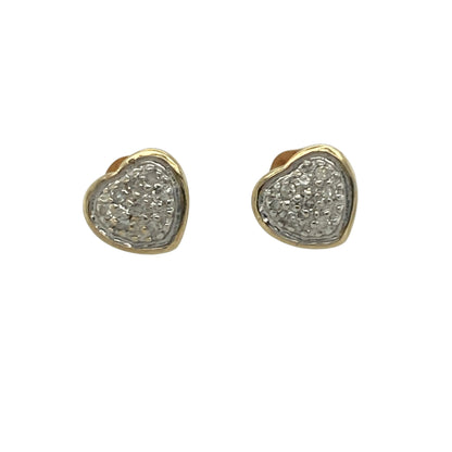 Add a touch of romance and timeless sparkle to your jewellery collection with these pre-owned 9ct yellow gold diamond heart stud earrings, featuring a classic love-inspired design with elegant everyday appeal—perfect for gifting, special occasions, or effortless daily wear.

Design: The earrings feature charming heart-shaped designs accented with sparkling diamonds, creating a sweet and elegant look that beautifully catches the light.