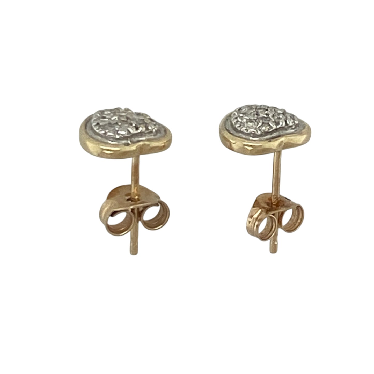 9ct Gold & Diamond Heart Stud Earrings