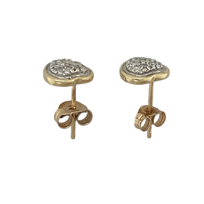 9ct Gold & Diamond Heart Stud Earrings