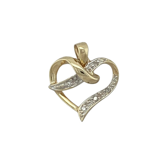 9ct Gold & Diamond Heart Pendant