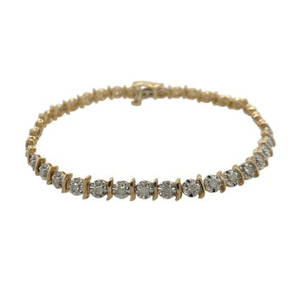 9ct Gold & Diamond 7.5" Bracelet