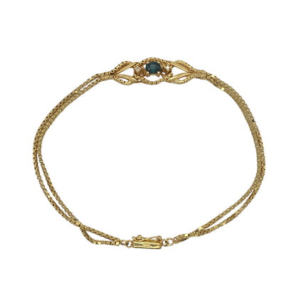 9ct Gold Diamond & Sapphire 7.5" Bracelet