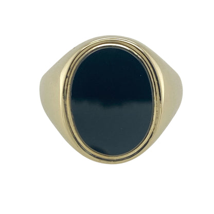 9ct Gold & Onyx Oval Signet Ring