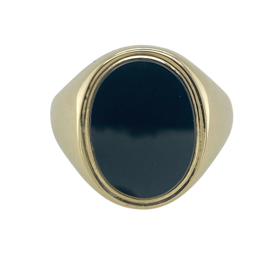 9ct Gold & Onyx Oval Signet Ring