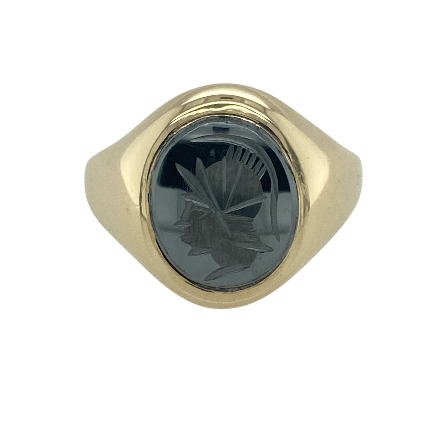 9ct Gold & Hematite Centurion Oval Signet Ring