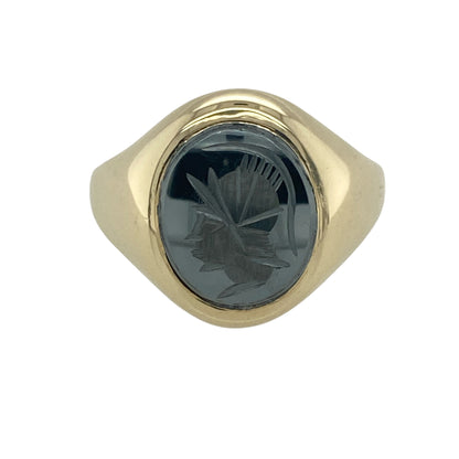 9ct Gold & Hematite Centurion Oval Signet Ring