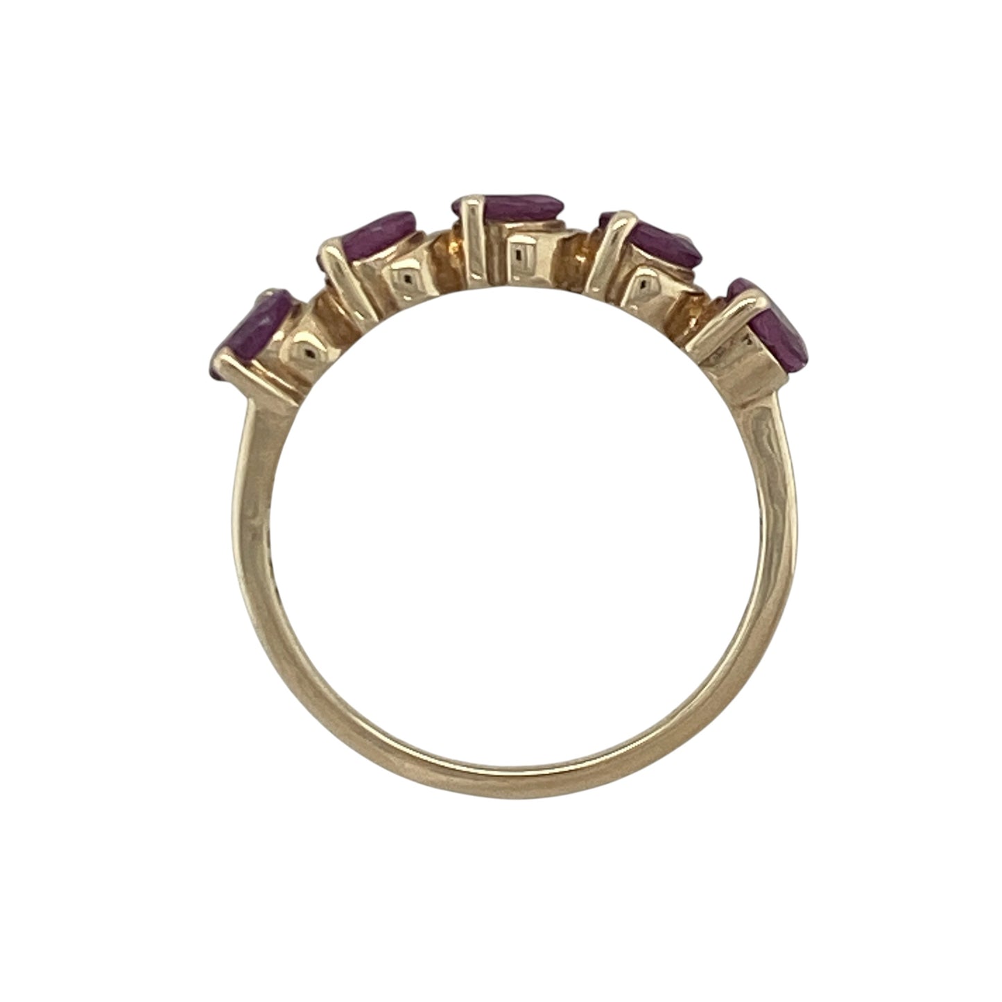 9ct Gold & Pink Tourmaline Band Ring