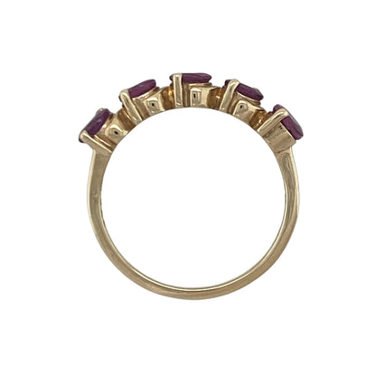 9ct Gold & Pink Tourmaline Band Ring
