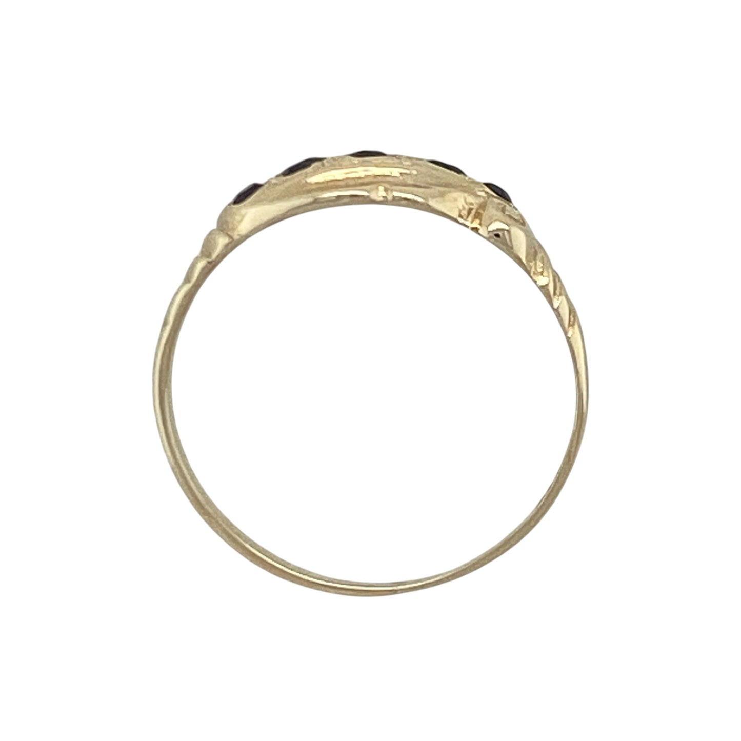 9ct Gold & Sapphire Five Stone Vintage Style Band Ring