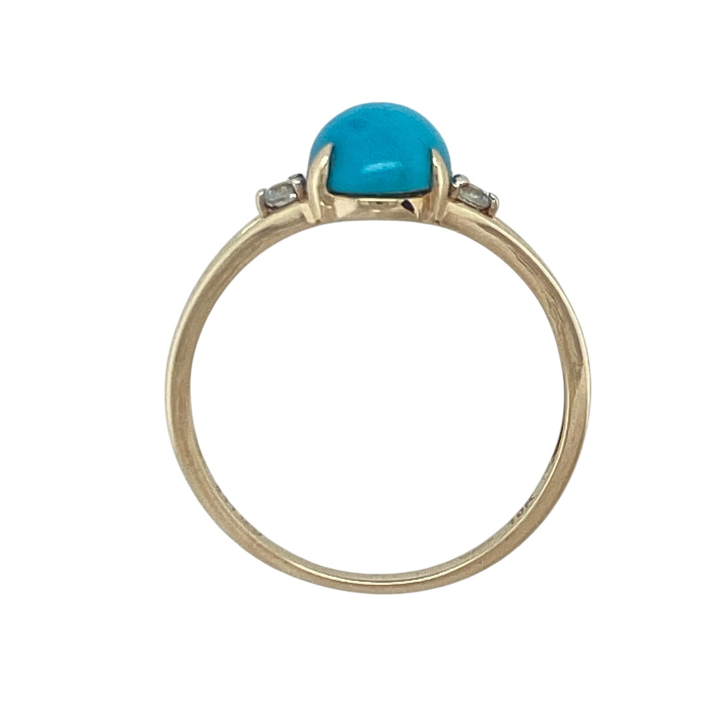9ct Gold Turquoise & Cubic Zirconia Ring