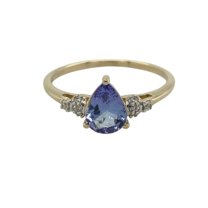 9ct Gold Tanzanite & Cubic Zirconia Ring