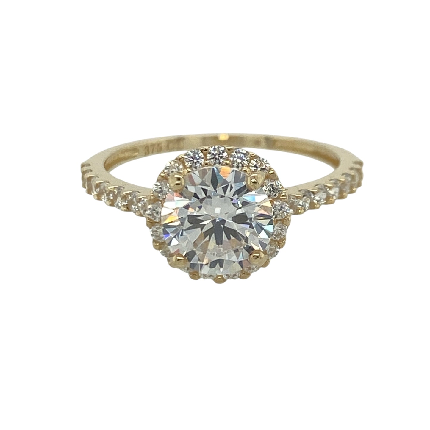 9ct Gold & Cubic Zirconia Halo Ring