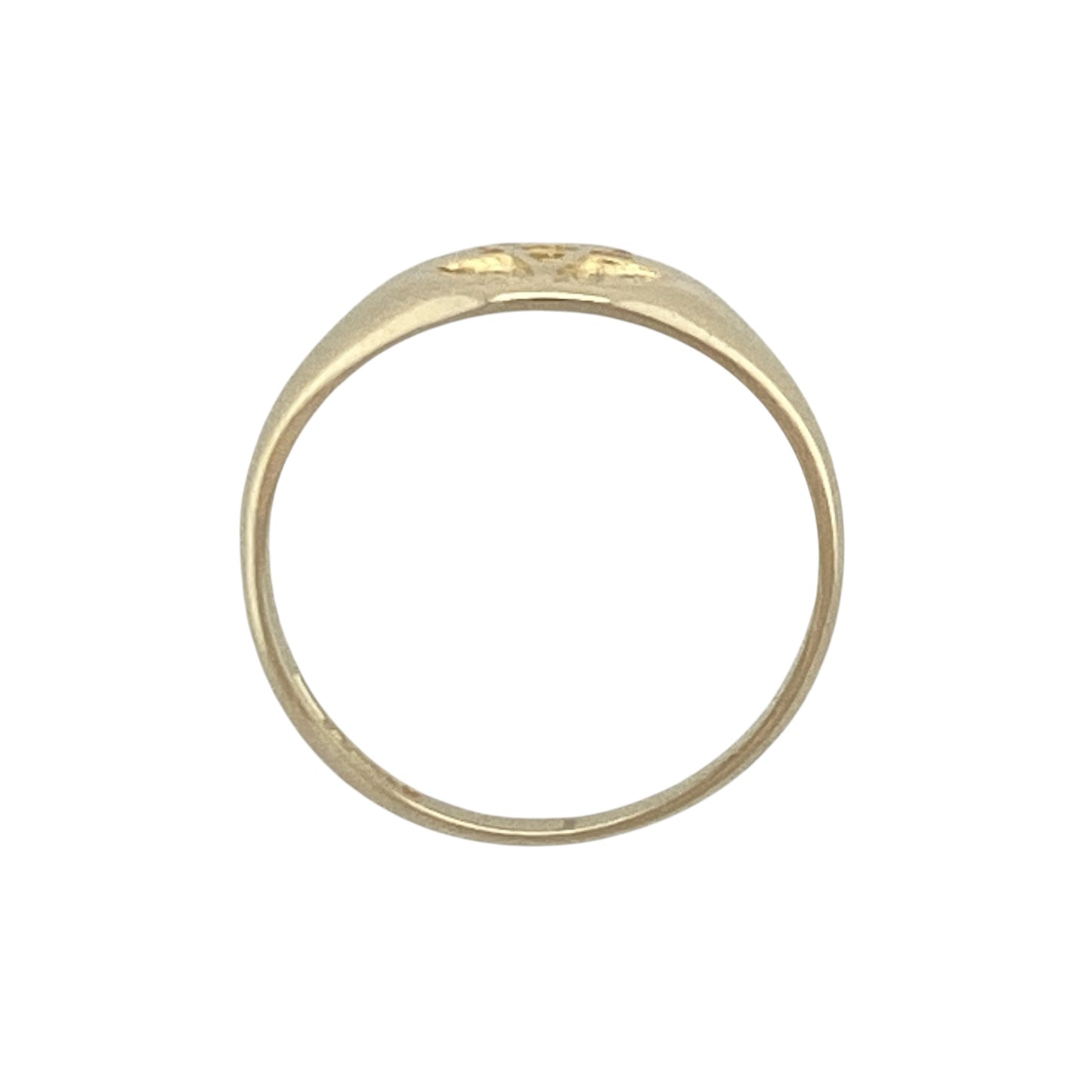 9ct Gold Pentagram Star Round Signet Ring