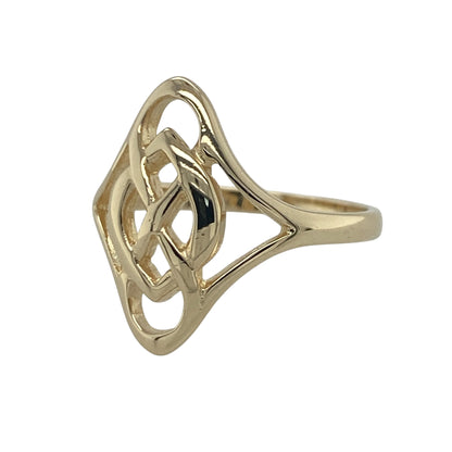 Add meaningful heritage-inspired style to your jewellery collection with this pre-owned 9ct yellow gold Celtic knot ring, featuring an intricate symbolic design with bold everyday appeal—perfect for gifting, celebrating Celtic heritage, or adding a distinctive piece to your jewellery collection.

Design: The ring showcases an impressive Celtic knot motif across the front, measuring approximately 17mm high.