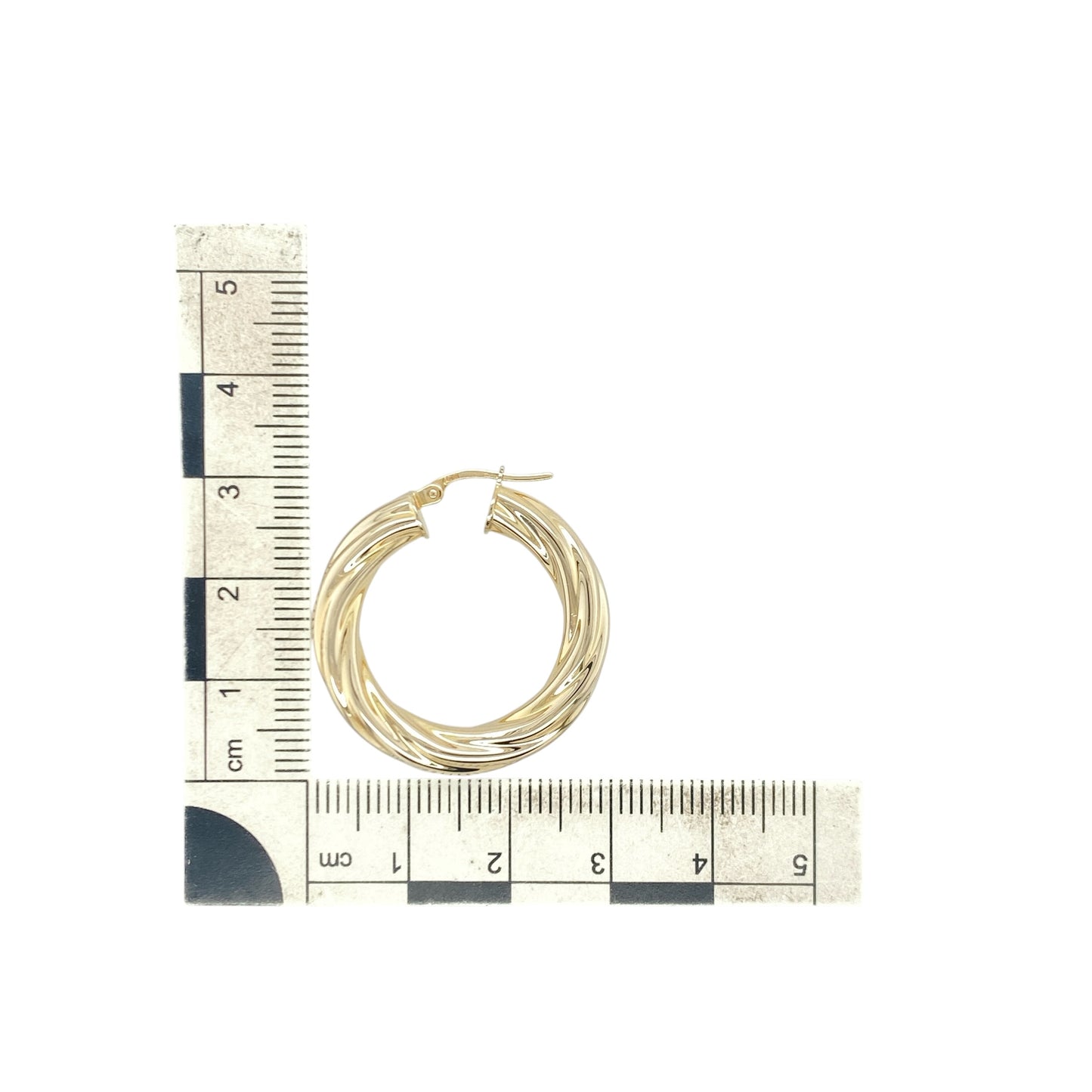 9ct Gold Twisted Hoop Creole Earrings