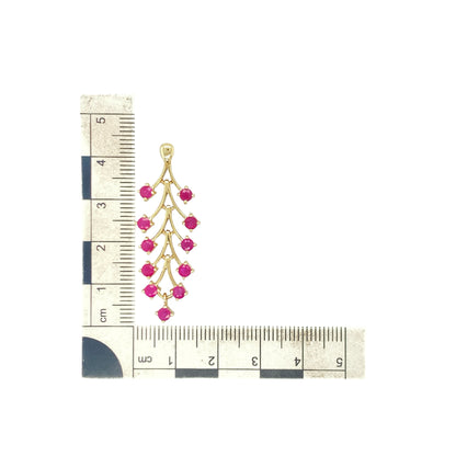 9ct Gold & Ruby Branch Style Pendant