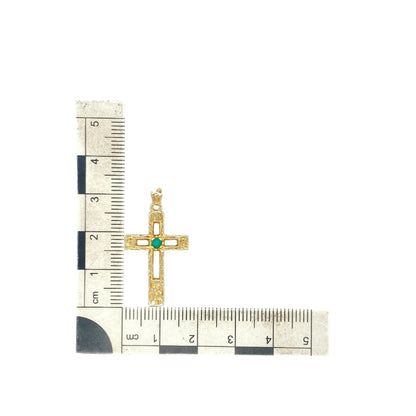 9ct Gold & Turquoise Cross Pendant