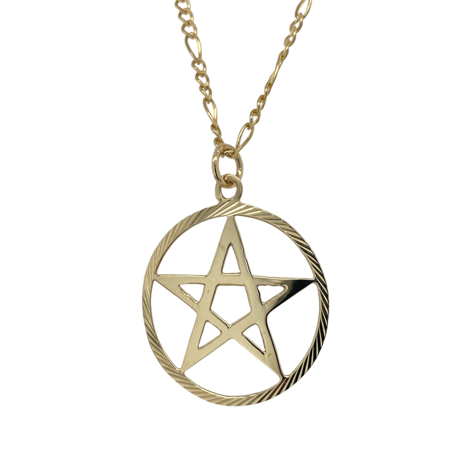 9ct Gold Pentagram Star 24" Necklace