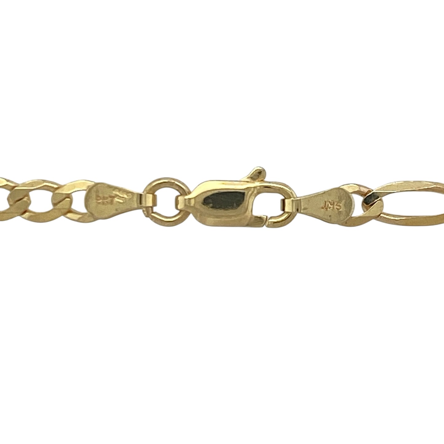 Add bold Italian-inspired style to your jewellery collection with this pre-owned 9ct yellow gold Figaro chain, featuring a classic alternating link design with timeless everyday appeal—perfect for wearing alone, layering, or making a statement with effortless sophistication.

Design: The chain features the traditional Figaro link pattern with alternating short and elongated links measuring approximately 4mm wide, creating a distinctive and eye-catching appearance with timeless character.