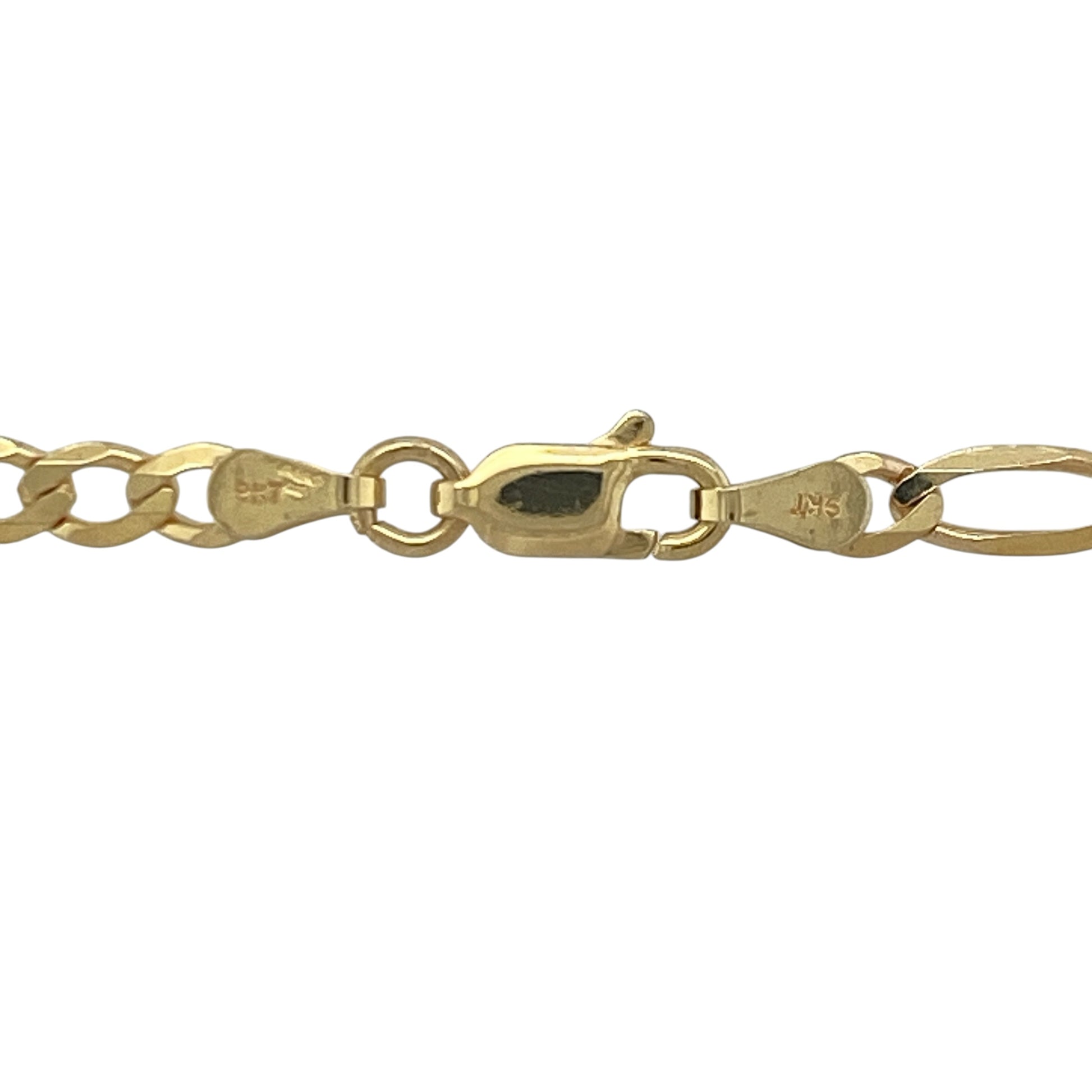 Add bold Italian-inspired style to your jewellery collection with this pre-owned 9ct yellow gold Figaro chain, featuring a classic alternating link design with timeless everyday appeal—perfect for wearing alone, layering, or making a statement with effortless sophistication.

Design: The chain features the traditional Figaro link pattern with alternating short and elongated links measuring approximately 4mm wide, creating a distinctive and eye-catching appearance with timeless character.