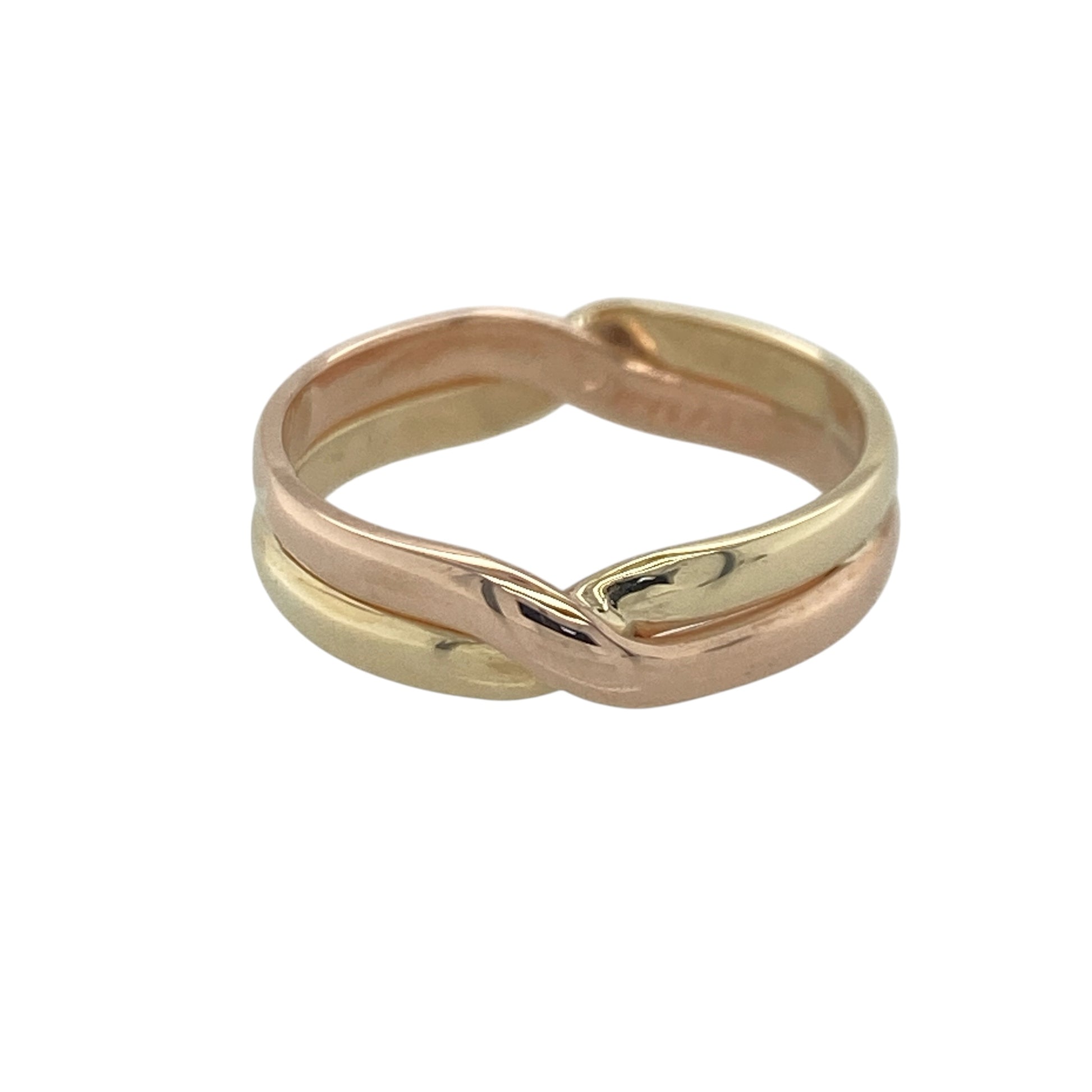 9ct Gold Cymru Gold Double Band Twist Ring
