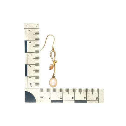 9ct Gold Diamond & Pearl Clogau Tree of Life Drop Earrings
