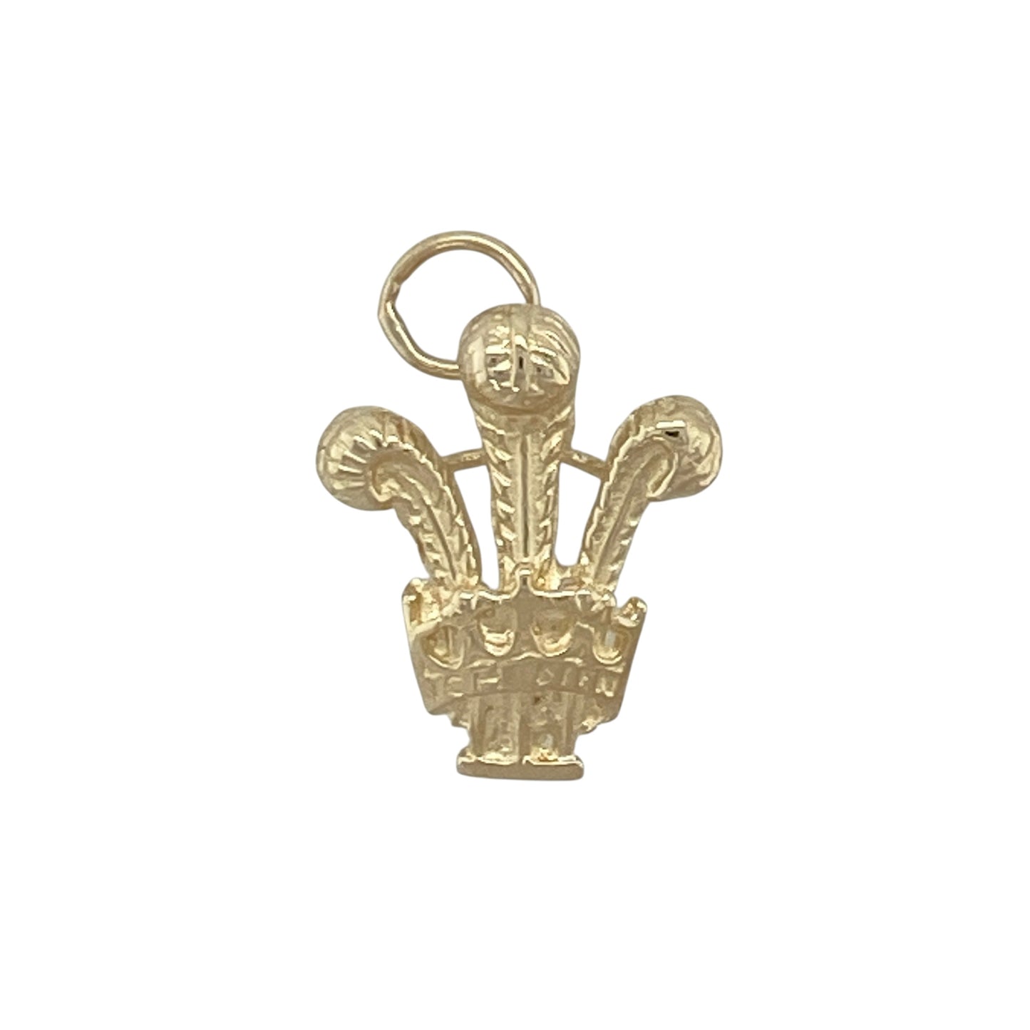 9ct Gold Welsh Three Feathers Pendant