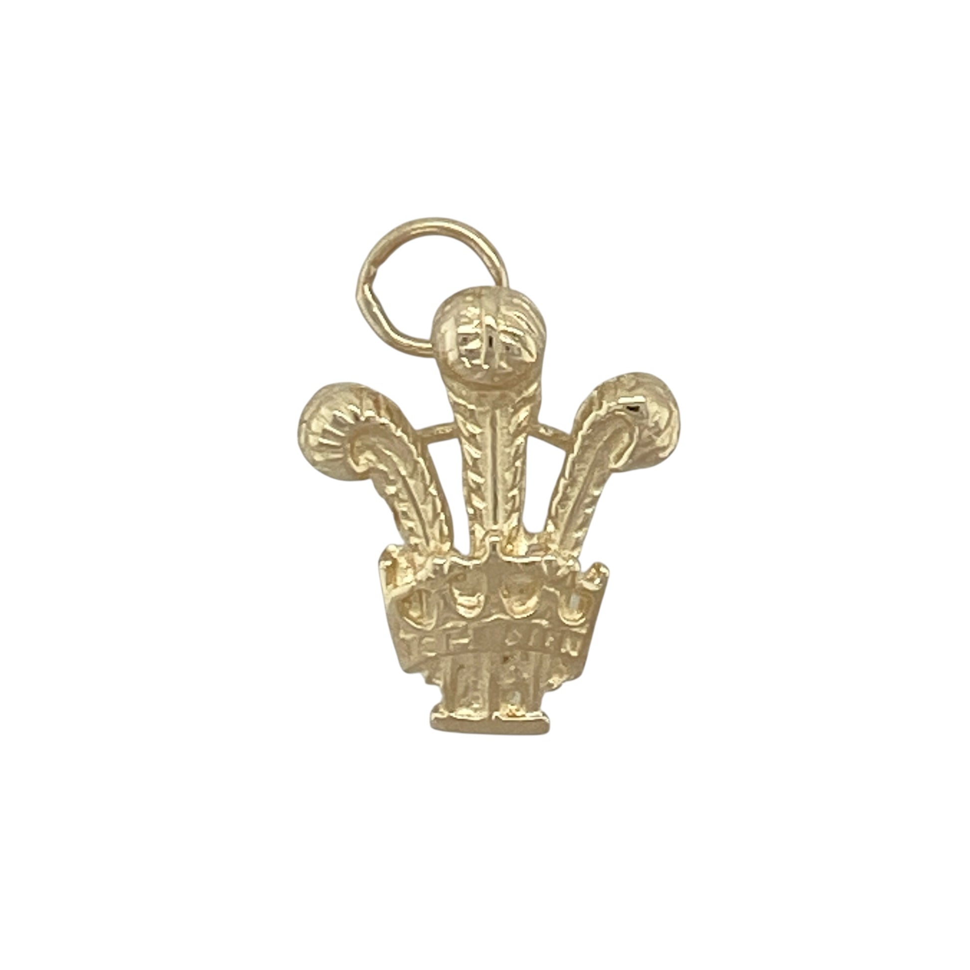 9ct Gold Welsh Three Feathers Pendant