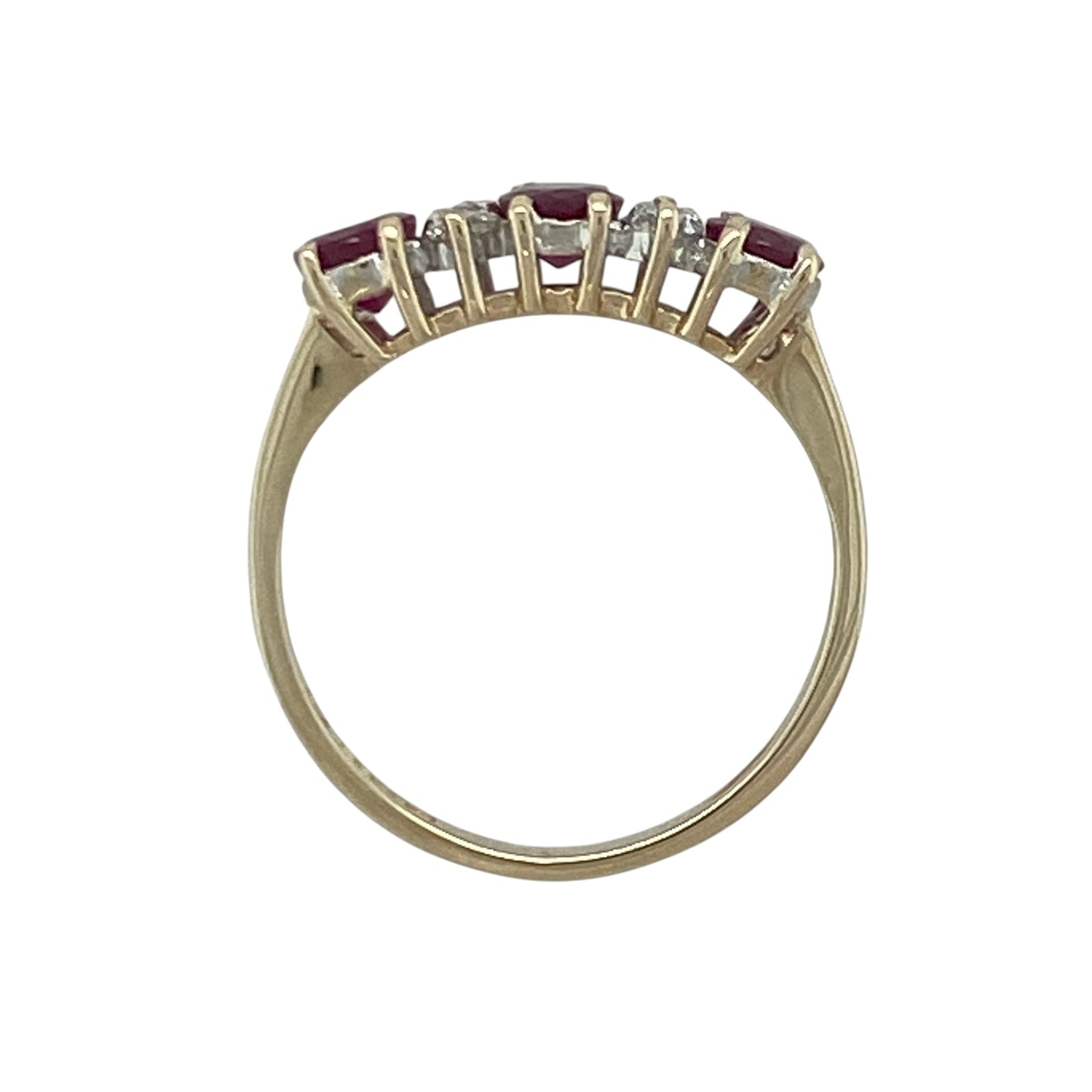 9ct Gold Diamond & Ruby Band Ring