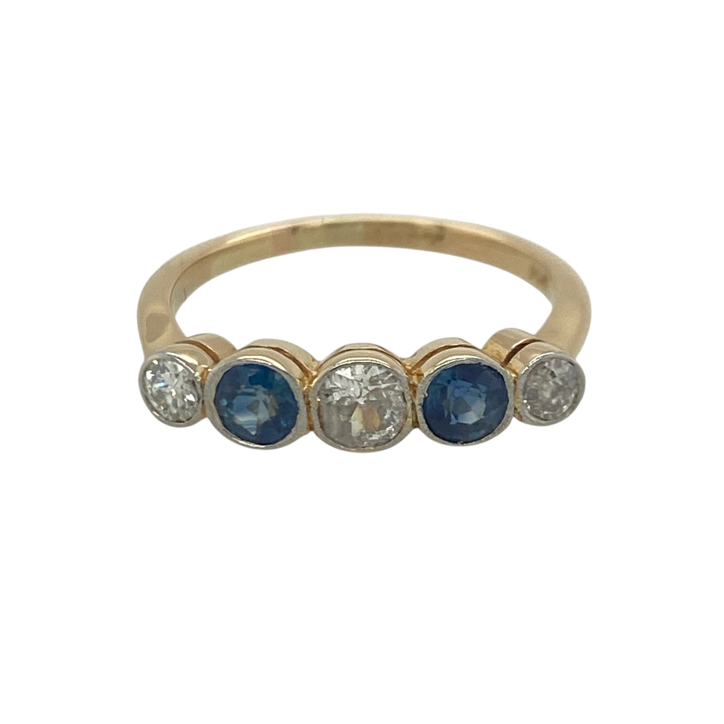 18ct Gold Diamond & Sapphire Band Ring