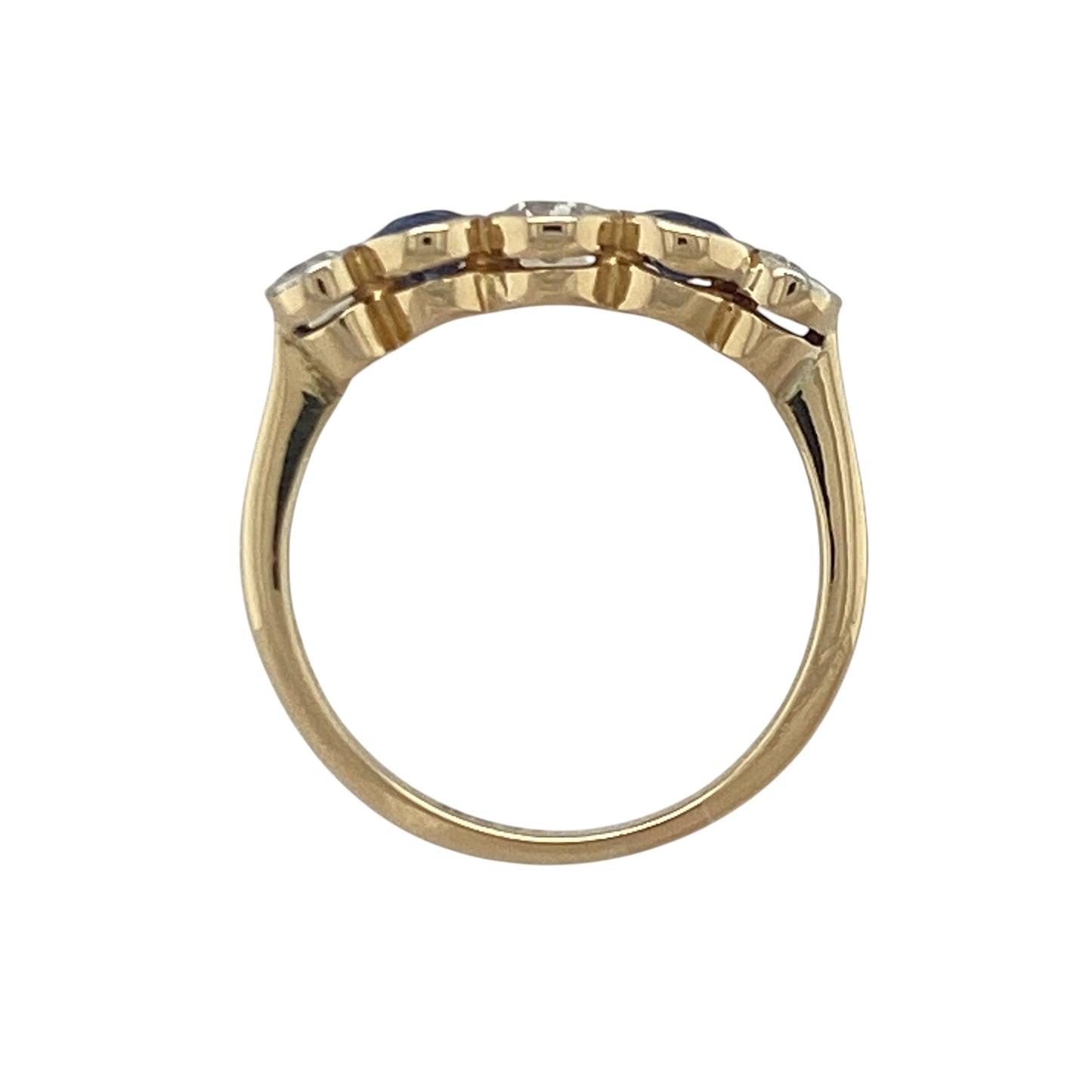 18ct Gold Diamond & Sapphire Band Ring