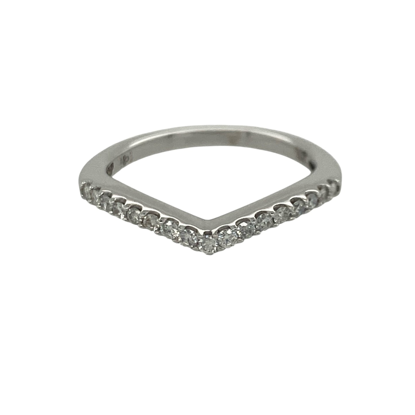 18ct White Gold & Diamond Wishbone Ring