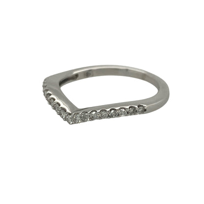 Add delicate sparkle and timeless elegance to your jewellery collection with this pre-owned 18ct white gold diamond wishbone ring, featuring a graceful shaped design with refined everyday appeal—perfect for stacking, special occasions, or wearing alongside engagement and wedding rings.

Design: The ring features a classic wishbone silhouette with a slender 1mm wide band, beautifully accented with sparkling diamonds totalling approximately 0.15ct.