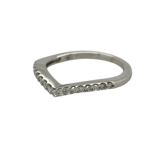 Add delicate sparkle and timeless elegance to your jewellery collection with this pre-owned 18ct white gold diamond wishbone ring, featuring a graceful shaped design with refined everyday appeal—perfect for stacking, special occasions, or wearing alongside engagement and wedding rings.

Design: The ring features a classic wishbone silhouette with a slender 1mm wide band, beautifully accented with sparkling diamonds totalling approximately 0.15ct.