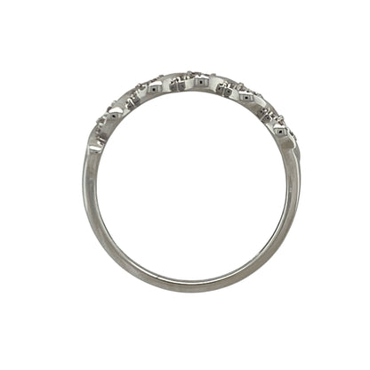 9ct White Gold & Diamond Twist Band Ring
