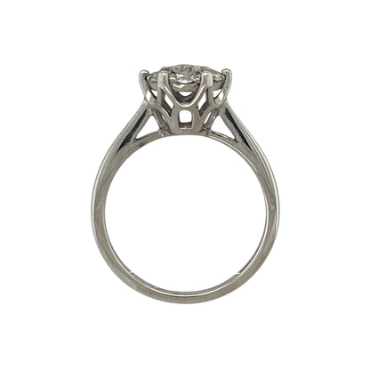 9ct White Gold & Diamond Cluster Ring