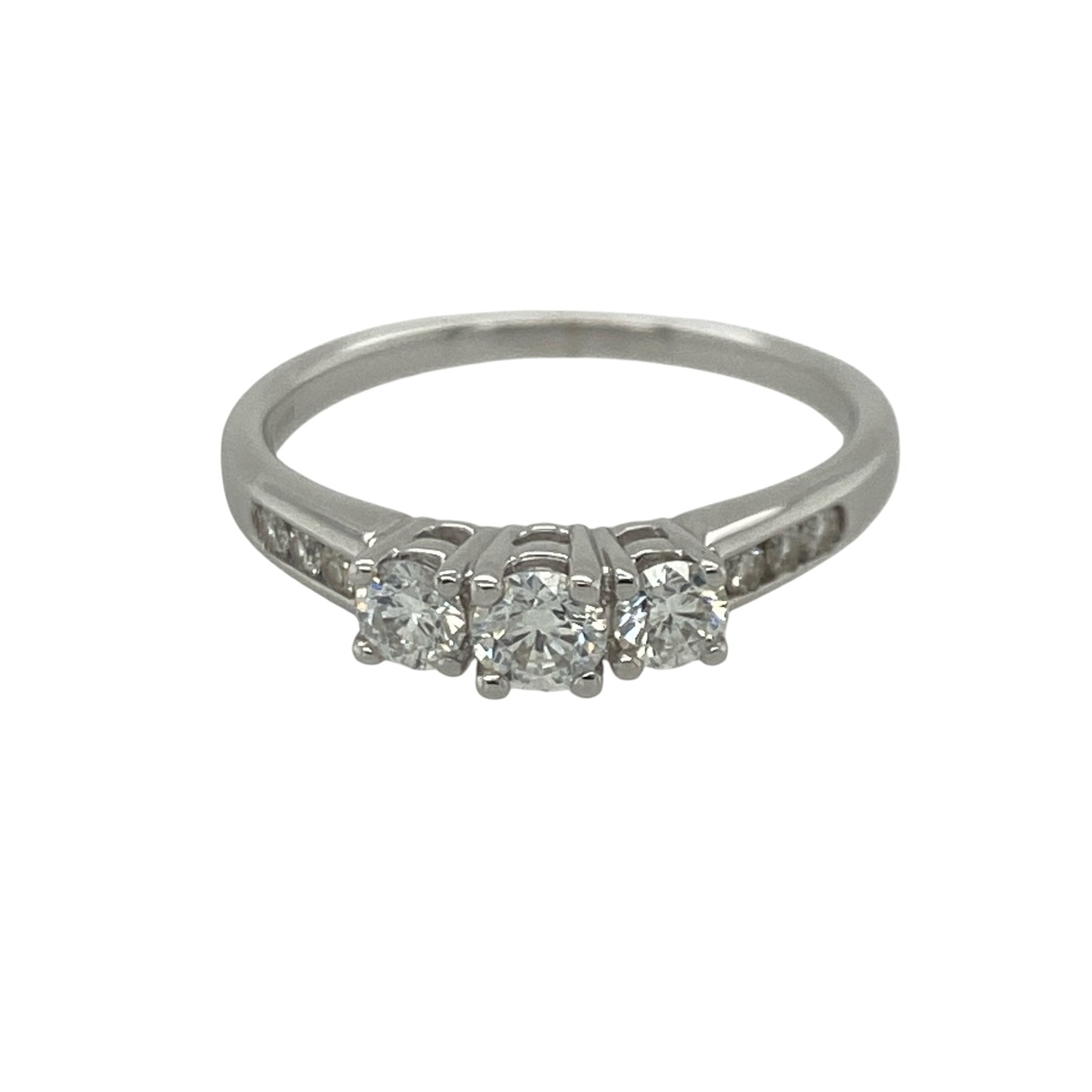9ct White Gold & Diamond Trilogy Ring