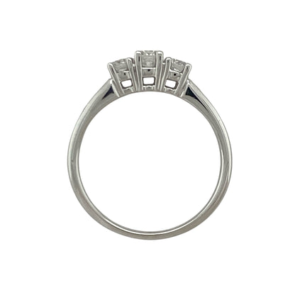 9ct White Gold & Diamond Trilogy Ring